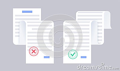 Approve deny document Vector Illustration
