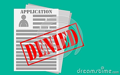 Denied stamp with application document Stock Photo