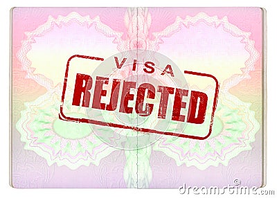 Denied Visa on Passport Stock Photo