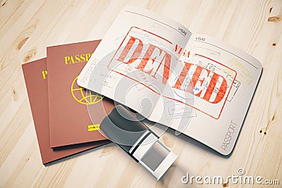 Denied visa Stock Photo
