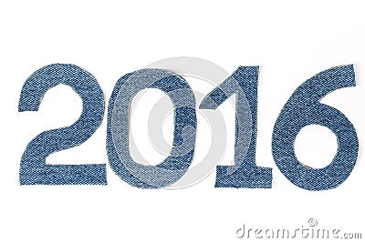 Denim digits 2016 on light background Stock Photo