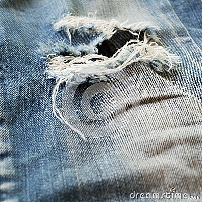 Denim jeans blue old torn of jeans Stock Photo