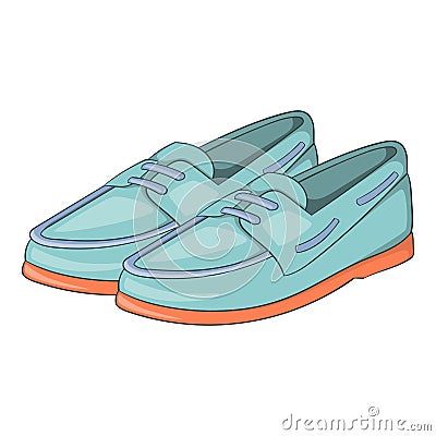 Denim loafers icon, cartoon style Cartoon Illustration