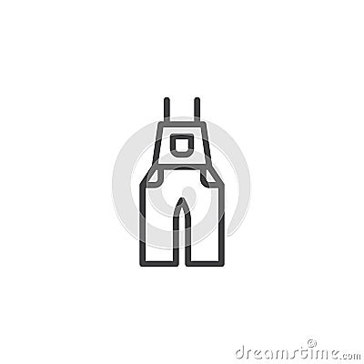 Denim overall outline icon Vector Illustration