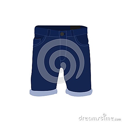 Denim Short Pants Fashion Style Item Illustration Vector Illustration