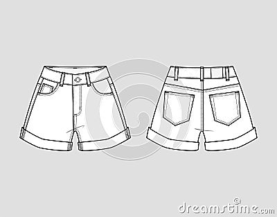 Denim shorts Vector Illustration