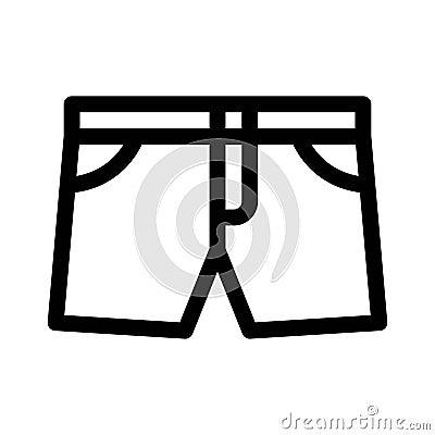 Denim Shorts icon on white background. Linear style sign for mobile concept and web design Stock Photo