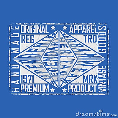 Denim typogrphy print Stock Photo