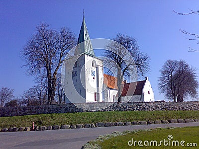 Denmark aero island church Stock Photo