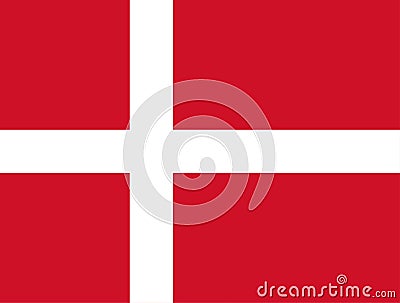 Denmark, Dannebrog. Danish flag. Official colors. Correct proportion. Vector Vector Illustration