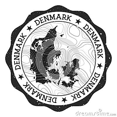 Denmark outdoor stamp. Vector Illustration