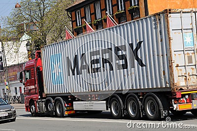 Denmark`s maersk shipping cargo container Editorial Stock Photo