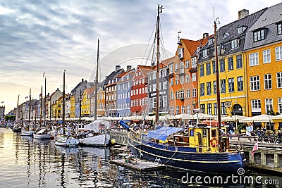 Denmark - Zealand region - Copenhagen city center - panoramic vi Editorial Stock Photo