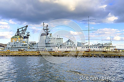 Denmark - Zealand region - Copenhagen - military frigate Peder S Stock Photo