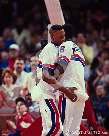 Dennis Rodman and Orlando Woolridge, Detroit Pistons. Editorial Stock Photo