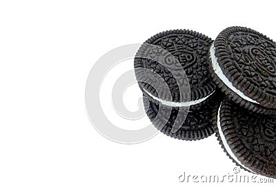 Oreo Cookies isolated on white background Editorial Stock Photo