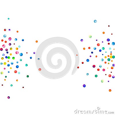 Dense watercolor confetti on white background. Cartoon Illustration