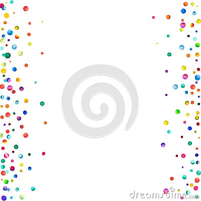 Dense watercolor confetti on white background. Cartoon Illustration