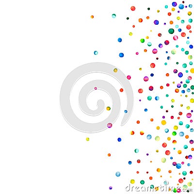 Dense watercolor confetti on white background. Cartoon Illustration