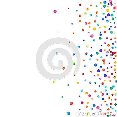 Dense watercolor confetti on white background. Cartoon Illustration