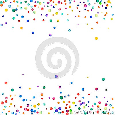 Dense watercolor confetti on white background. Cartoon Illustration