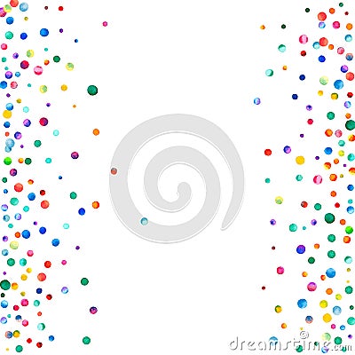 Dense watercolor confetti on white background. Cartoon Illustration