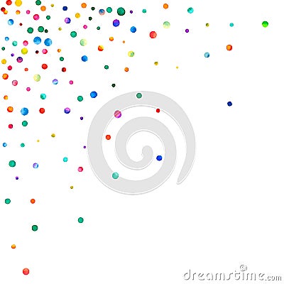 Dense watercolor confetti on white background. Cartoon Illustration