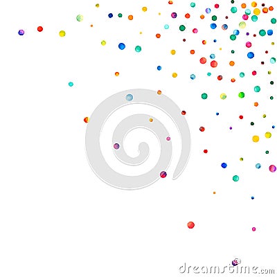 Dense watercolor confetti on white background. Cartoon Illustration