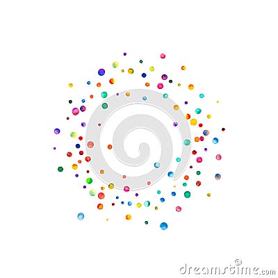 Dense watercolor confetti on white background. Cartoon Illustration