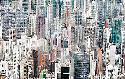 Densely populated hong kong Stock Photo