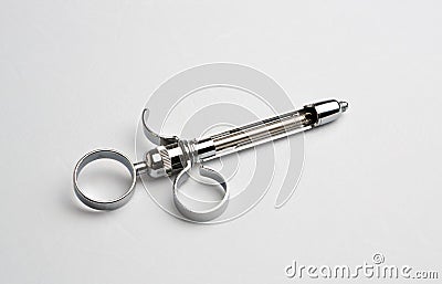 dental anesthesia metal syringe Stock Photo
