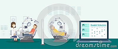 Dental appointment on computer notebook Vector Illustration