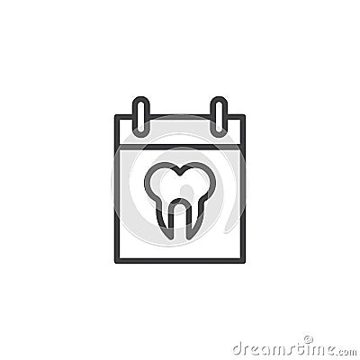 Dental appointment line icon Vector Illustration