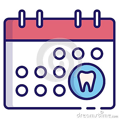 Dental appointment LineColor Vector Illustration