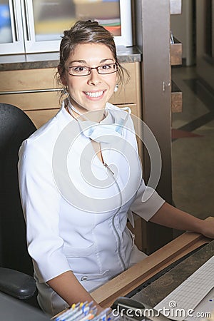 Dental Assistance Receptionist Appointment Stock Photo
