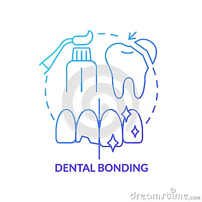 Dental bonding blue gradient concept icon Vector Illustration