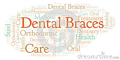 Dental Braces word cloud. Stock Photo