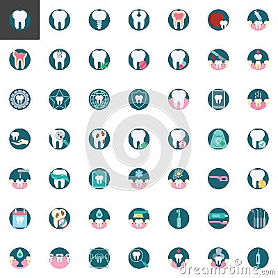 Dental care elements collection Vector Illustration