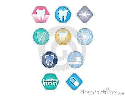Dental care icon set. Dentistry and teeth care icon collection in vector Vector Illustration