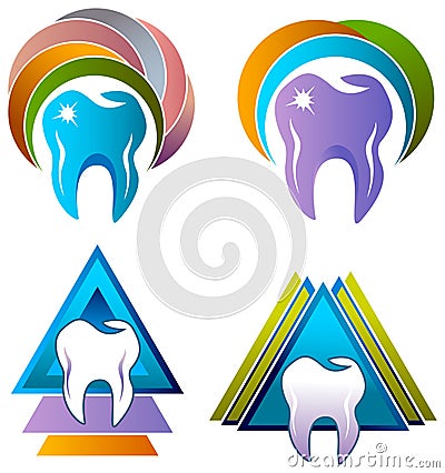 Dental care logo set Vector Illustration