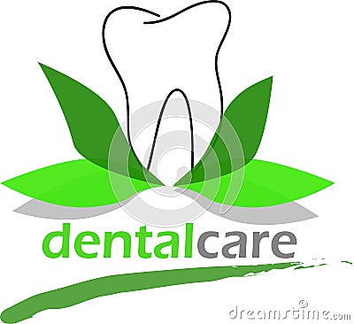 Dental care with natural green leaves Stock Photo