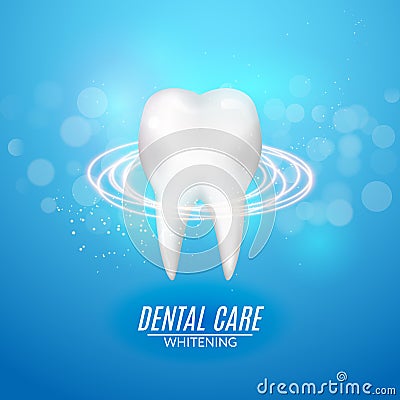 Dental care poster design. Tooth Icon clean healthy vector Concept. Vector Illustration