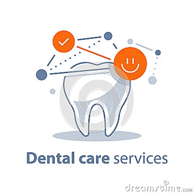 Healthy tooth, dental care, stomatology services, protection concept Vector Illustration
