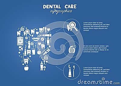 Dental care simple infographics Vector Illustration