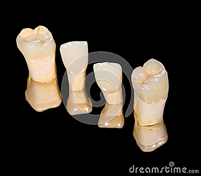 Dental ceramic crowns Stock Photo