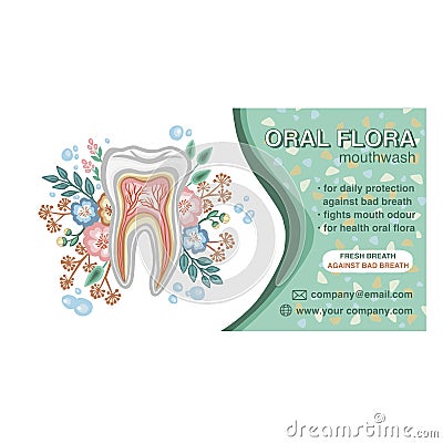 Dental clinic banner, healthy mouth, vector Vector Illustration