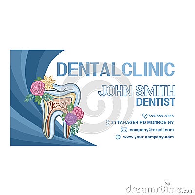 Dental clinic business card, healthy mouth, vector Vector Illustration