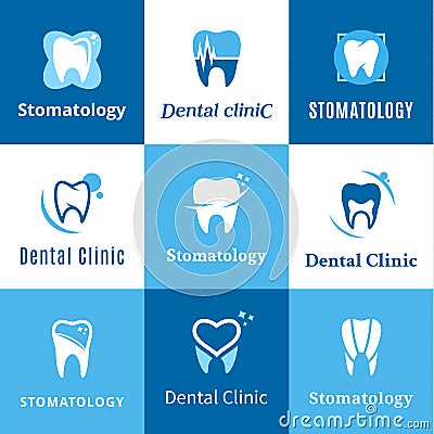 Dental Clinic Logo, Icons and Design Elements Vector Illustration