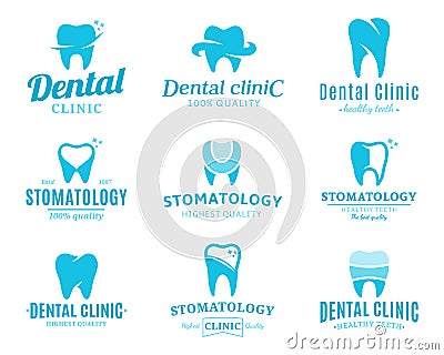 Dental Clinic Logo, Icons and Design Elements Vector Illustration