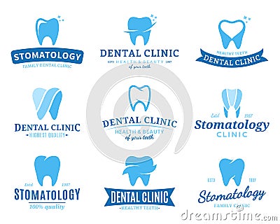 Dental Clinic Logo, Icons and Design Elements Vector Illustration